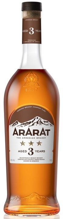Бренді Арарат 3* 40% 0.7 л